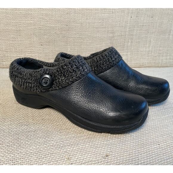 Dansko KENZIE Clogs, Warm Knit uppers, Black Leather, Ladies Size 42, (12) - Picture 1 of 9